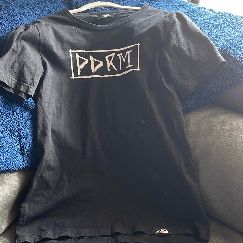Black Short Sleeve Tee with Bold Back Design